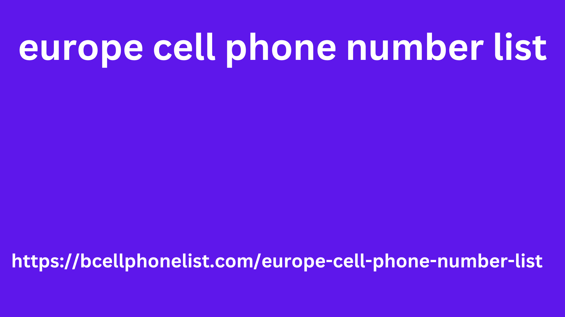 europe cell phone number list