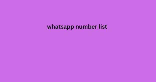 whatsapp number list